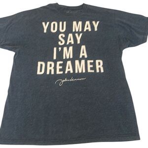 John Lennon mens szL “You may say I’m a dreamer” short sleeve music band T EUC